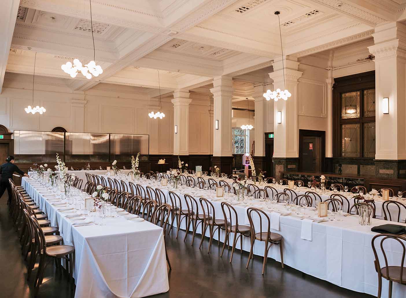 The Trust Melbourne Wedding Venue Dining Room With Table Setting